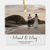 Nieuwsgierig 1-kerstfoto keramisch ornament (Voorkant)