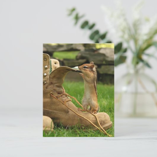 Nieuwsgierig Baby Chipmunk Briefkaart (Staand voorkant)