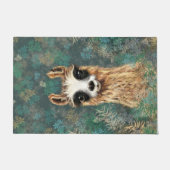 Nieuwsgierig Baby Llama Deurmat (Voorkant)