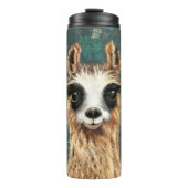 Nieuwsgierig Baby Llama Funny Thermal Tumbler Thermosbeker (Voorkant)