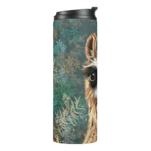 Nieuwsgierig Baby Llama Funny Thermal Tumbler Thermosbeker
