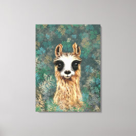 Nieuwsgierig Baby Llama Grappig Canvas Print - Sch