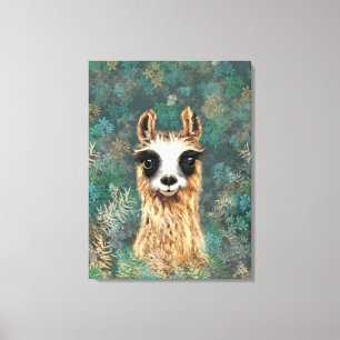 Nieuwsgierig Baby Llama Grappig Canvas Print - Sch