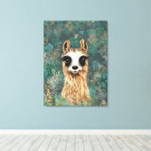 Nieuwsgierig Baby Llama Grappig Canvas Print - Sch (Insitu (Houten vloer))
