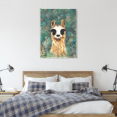 Nieuwsgierig Baby Llama Grappig Canvas Print - Sch (Insitu (Slaapkamer))