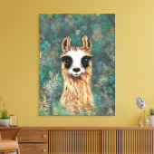 Nieuwsgierig Baby Llama Grappig Canvas Print - Sch (Insitu (Woonkamer))