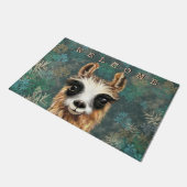 Nieuwsgierig Baby Llama - Welkom Deurmat (Schuin)