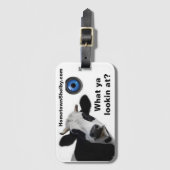 Nieuwsgierig Bagagelabel Koe (Voorkant (verticaal))
