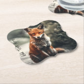 Nieuwsgierig Big Red en White Fox in Natuur Kartonnen Onderzetters (Gekanteld)