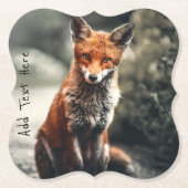 Nieuwsgierig Big Red en White Fox in Natuur Kartonnen Onderzetters (Voorkant)