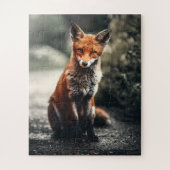 Nieuwsgierig Big Red en White Fox in Natuur Legpuzzel (Verticaal)