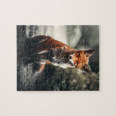 Nieuwsgierig Big Red en White Fox in Natuur Legpuzzel (Horizontaal)