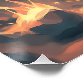 Nieuwsgierig Blue Chibi Dragon Perfect Poster (Hoek)