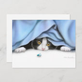 Nieuwsgierig Briefkaart Kitten (Voorkant / Achterkant)