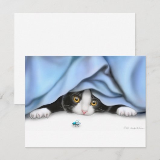 Nieuwsgierig Briefkaart Kitten (Voorkant / Achterkant)