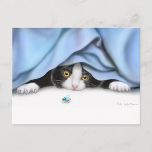 Nieuwsgierig Briefkaart Kitten (Voorkant)