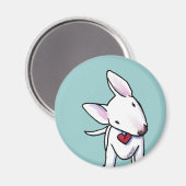 Nieuwsgierig bull Terrier Magnet (Voorkant / Achterkant)