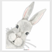 Nieuwsgierig Bunny Rabbit Baby Room Decor Sticker (Vel)