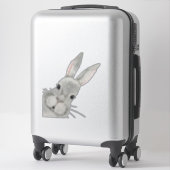 Nieuwsgierig Bunny Rabbit Baby Room Decor Sticker (Koffer)