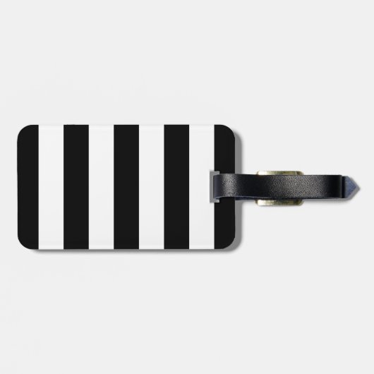 Nieuwsgierig Bunny | Stripes | Monogram Bagagelabel (Achterkant horizontaal)