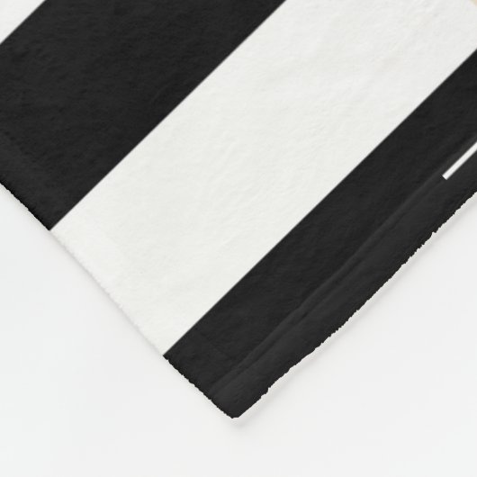 Nieuwsgierig Bunny | Stripes | Zwart-wit Fleece Deken (Hoek)