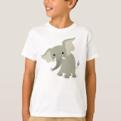 Nieuwsgierig Cartoon Elephant Children T-Shirt (Voorkant)