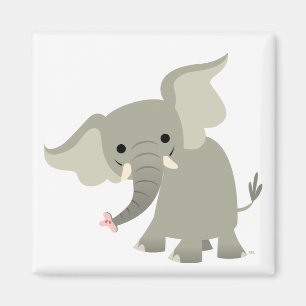 Nieuwsgierig Cartoon Elephant Magnet