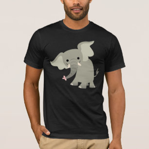 Nieuwsgierig Cartoon Elephant T-Shirt
