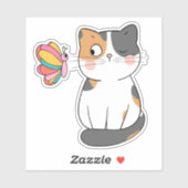 Nieuwsgierig Cat Waterdicht Sticker (Vel)