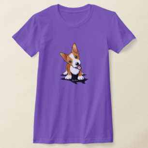 Nieuwsgierig Corgi Puppy T-Shirt