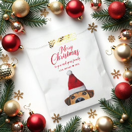 Nieuwsgierig Cute Funny Dog met Santa Hat Bedankzakje