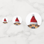 Nieuwsgierig Cute Funny Dog met Santa Hat Confetti (Achterkanten)