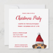 Nieuwsgierig Cute Funny Dog met Santa Hat Kaart (Achterkant)