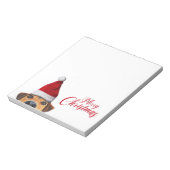Nieuwsgierig Cute Funny Dog met Santa Hat Notitieblok (Linkerzijde)