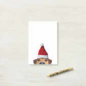 Nieuwsgierig Cute Funny Dog met Santa Hat Post-it® Notes (Op bureau)