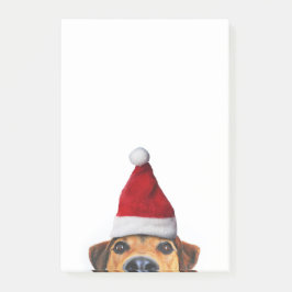 Nieuwsgierig Cute Funny Dog met Santa Hat Post-it® Notes