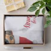 Nieuwsgierig Cute Funny Dog met Santa Hat Tissuepapier (Geschenk)