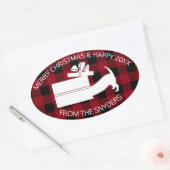 Nieuwsgierig Dachshund in Gift Ovale Sticker (Envelop)