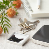 Nieuwsgierig digitaal Kat schilderen Sleutelhanger (Zijkant)