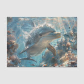 Nieuwsgierig Dolfijn Decoupage Tissuepapier (Voorkant)