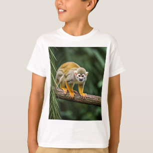 Nieuwsgierig Eekhoorn Aap in het Oerwoud T-Shirt