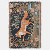 Nieuwsgierig Fox Faux Borduurwerk Elegant Bloemen Deken (Voorkant Verticaal)