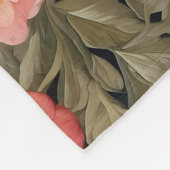 Nieuwsgierig Fox Faux Borduurwerk Elegant Bloemen Fleece Deken (Hoek)