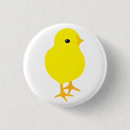 Nieuwsgierig Geel Chick Ronde Button 3,2 Cm (Voorkant)