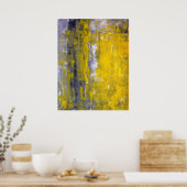 'Nieuwsgierig' Geel en Abstract KunstPoster Poster (Keuken)