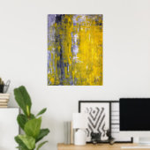 'Nieuwsgierig' Geel en Abstract KunstPoster Poster (Thuiskantoor)