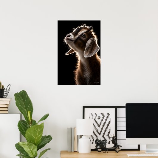 Nieuwsgierig Geitje Poster (Thuiskantoor)