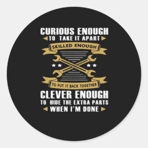 Nieuwsgierig genoeg om het uit elkaar te halen Ski Ronde Sticker