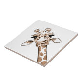Nieuwsgierig Giraffe Art Tegeltje (Zijkant)