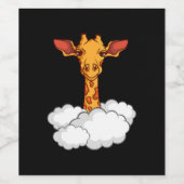 Nieuwsgierig Giraffe Funny Zoo Animal Sketch Wijn Etiket (Enkel label)